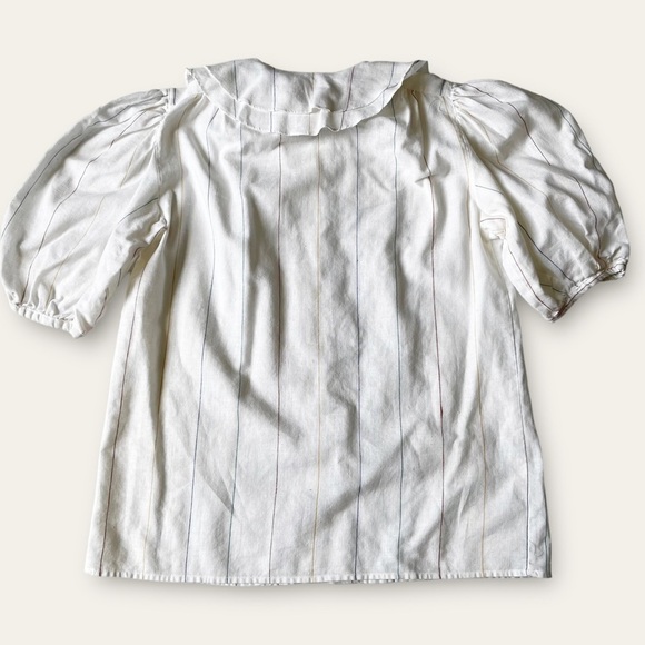 Vtg Henry Grethel 80s White Linen Cotton Skirt Set Prairie Coastal Cottagecore - Picture 8 of 16